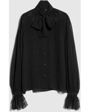 Gucci Light Silk Georgette Shirt - Black