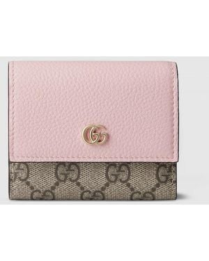 Gucci Bi-color Gg Marmont Mini Wallet - Pink