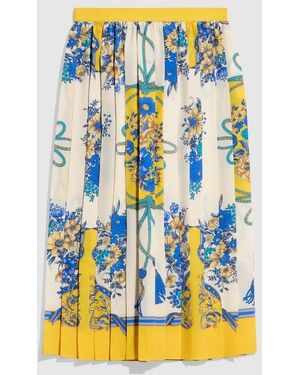 Gucci Printed Silk Midi Skirt - Yellow