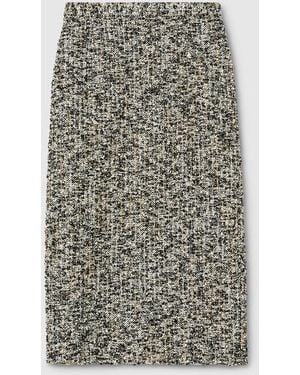 Gucci Laminated Bouclé Fabric Skirt - Gray