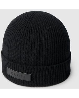 Gucci Rib Wool Hat, Size M, Wool - Black