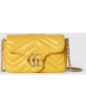 Gucci Gg Marmont Mini Shoulder Bag, Leather - Yellow