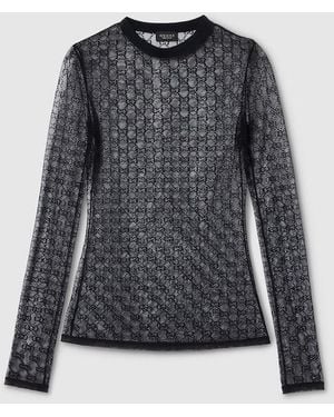 Gucci Gg Stretch Lace T-Shirt, Ready-To-Wear - Black