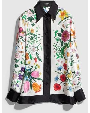 Gucci Printed Silk Shirt - Green