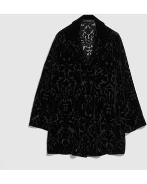 Gucci Floral Devoré Velour Shirt - Black