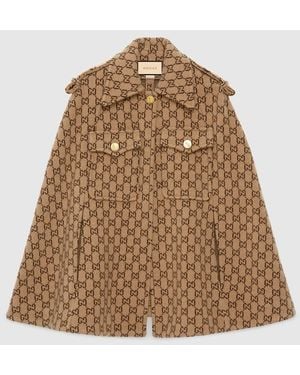 Gucci Ggウール ケープ, ベージュ - ブラウン