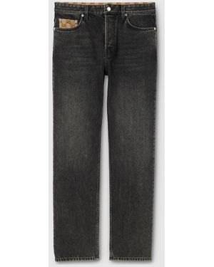 Gucci Washed Cotton Denim Pants - Gray
