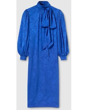 Gucci Silk Jacquard Dress, Ready-To-Wear - Blue