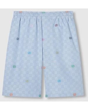 Gucci ストライプ コットン ショートパンツ, ブルー, ウェア