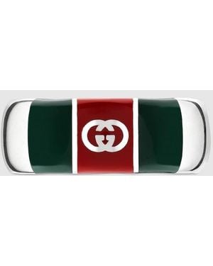 Gucci Wide Ring With Web Detail - Red