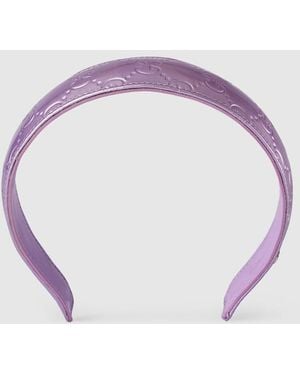 Gucci Gg Leather Hairband, Leather - Purple