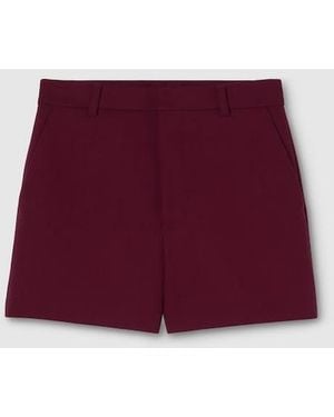 Gucci Wool Crêpe Shorts With Embroidery - Purple