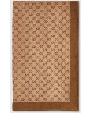Gucci Gg Cotton Terrycloth Beach Blanket - Brown