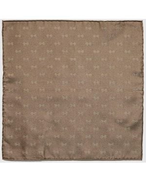 Gucci Horsebit Silk Jacquard Pocket Square - Brown