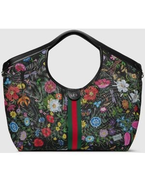 Gucci Giglio Flora Large Tote Bag, Fabric - Green