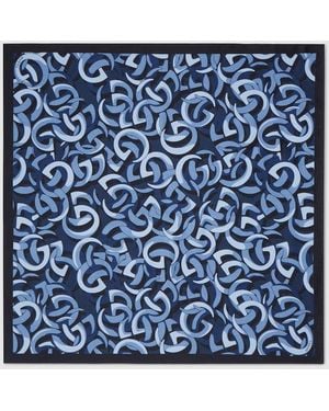 Gucci Printed Silk Pocket Square - Blue