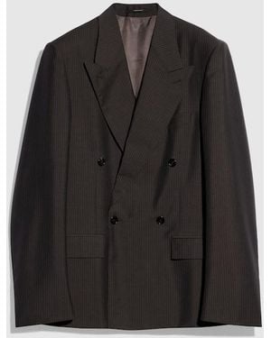 Gucci Pinstripe Wool Mohair Jacket - Black