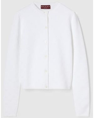 Gucci ストレッチ Ggヴィスコースジャカード カーディガン, ホワイト, ウェア