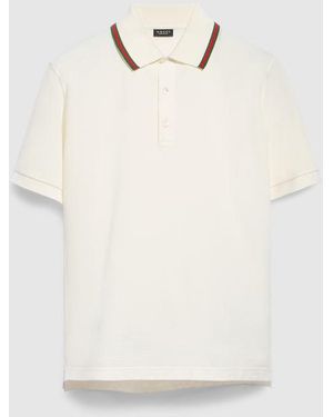 Gucci Cotton Jersey Piquet Polo Shirt - White