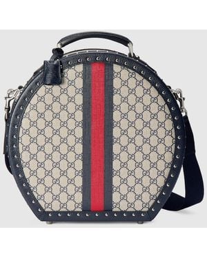 Gucci Savoy〕スモール ハットボックス, ブルー, Ggキャンバス - マルチカラー