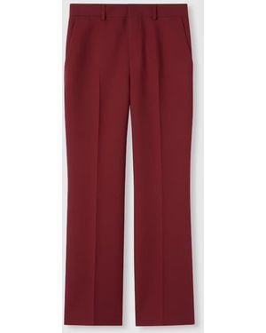 Gucci Wool Silk Pants With Embroidery - Red