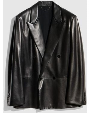 Gucci Soft Nappa Double-Breasted Jacket, Size 38 It, Ready-To-Wear - Black