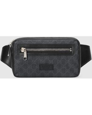 Gucci ソフト GGスプリーム ベルトバッグ, ブラック, GGキャンバス