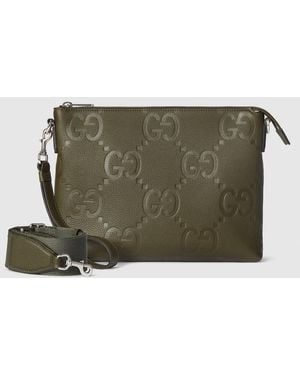 Gucci Gg Jumbo Medium Crossbody Bag, Leather - Green
