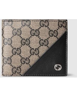 Gucci Bi-Fold Wallet With Interlocking G, Gg Canvas - Metallic