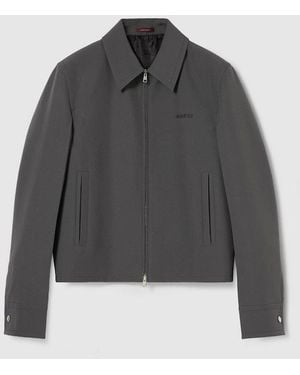Gucci テクニカルパナマ ジャケット, グレー, ウェア