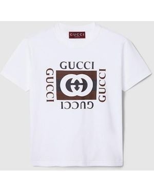 Gucci Printed Cotton Jersey T-Shirt - White