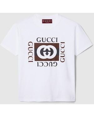 Gucci Printed Cotton Jersey T-Shirt - White