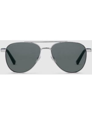 Gucci Aviator Frame Sunglasses - Gray