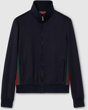 GUCCI グッチ 黒 ジャージ ジップアップ ジャケット インターロッキングG Gucci Technical Jersey Zip Jacket in Black for Men | Lyst