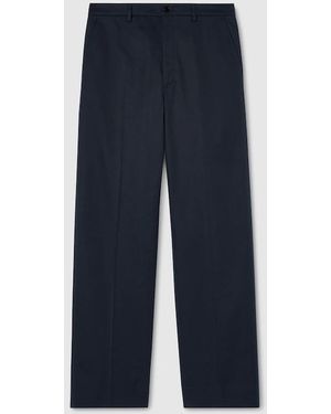Gucci Cotton Twill Pants With Embroidery - Blue