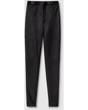 Gucci Bonded Leather With Stretch Cotton Leggings - Black