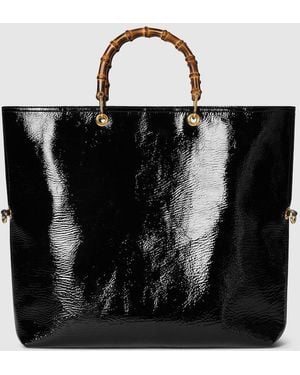 Gucci Bamboo Large Reversible Tote Bag, Leather - Black
