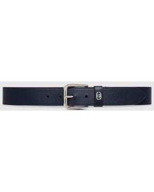 Gucci インターロッキングG ディテール付き ベルト, ブルー, レザー