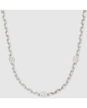 Gucci 〔グッチ インターロッキング〕チェーン ネックレス - メタリック