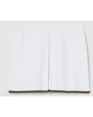 Gucci Skirt With Web Trim, Ready-To-Wear - White