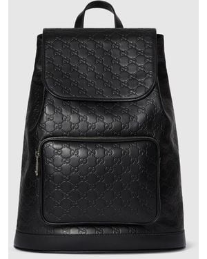 Gucci Gg Emblem Medium Backpack - Black