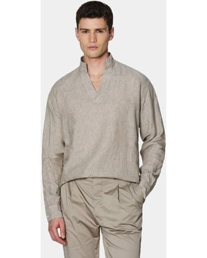 Gutteridge Camicia Con Collo Pistagna - Grigio