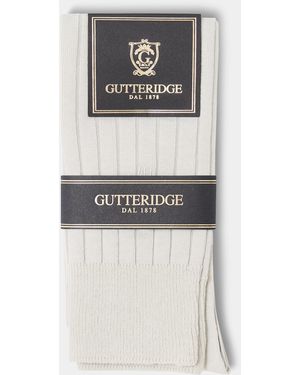 Gutteridge Calzini A Costina Con Ricamo - Bianco