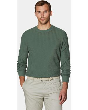 Gutteridge Maglia Girocollo A Costine - Verde