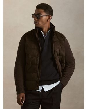 Gutteridge Giubbino Trapuntato Effetto Suede Con Maniche - Nero