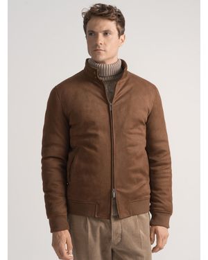 Gutteridge Bomber Imbottito Effetto Suede - Marrone
