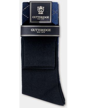Gutteridge Calza Lunga A Rombi, Taglia - Blu