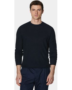 Gutteridge Maglia Girocollo A Costine - Blu