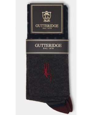 Gutteridge Calza Lunga A Pois E Righe Con Ricamo, Taglia - Nero