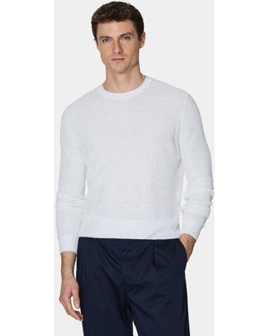Gutteridge Maglia Girocollo A Costine - Bianco